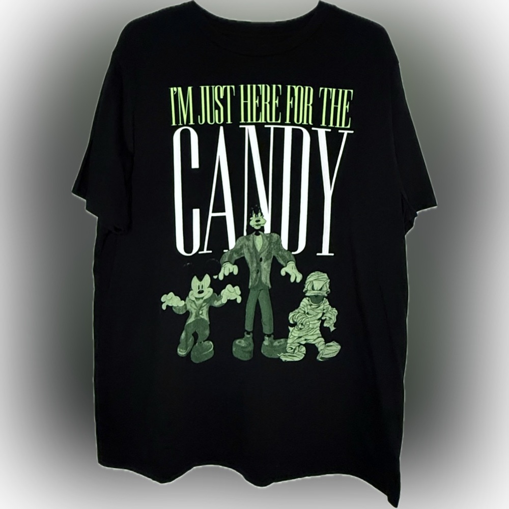 Disney Parks 'I'm Just Here for the Candy' Halloween Adult T-shirt Size Large